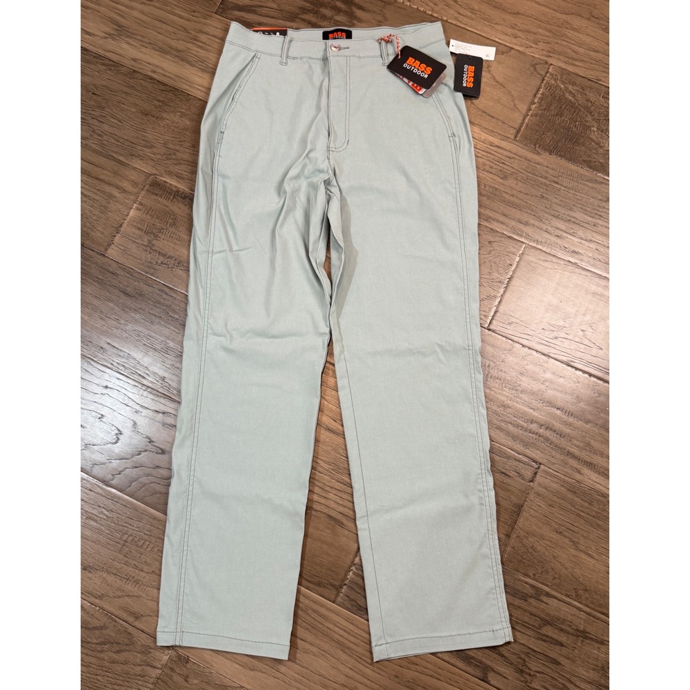 NWT Bass Outdoor Anywhere Pant Silver Blue Slim Straight Women's Size 8